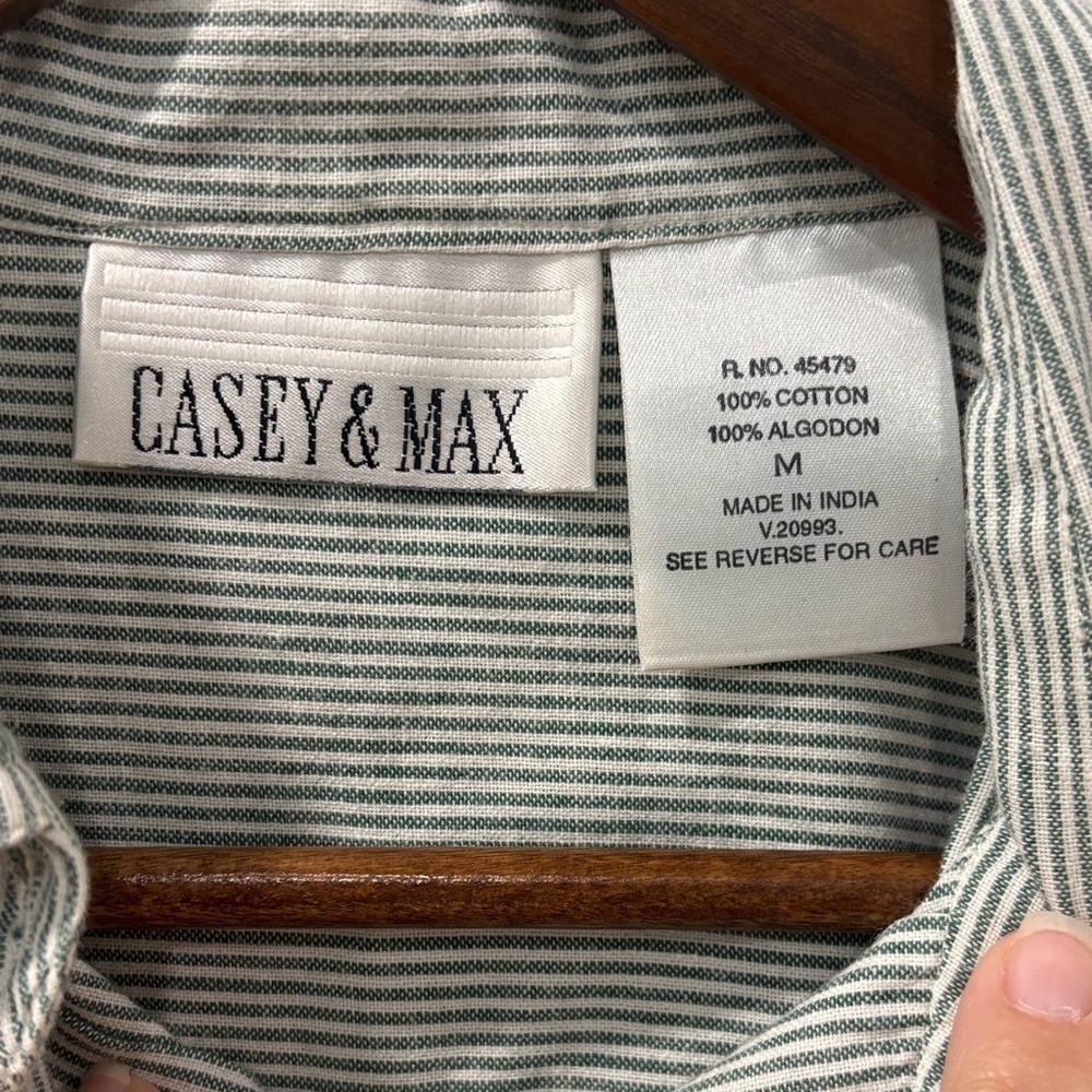 Vtg Casey&Max Fall Leaves Embroidered Top Seersucker Size M Thanksgiving - Picture 2 of 6